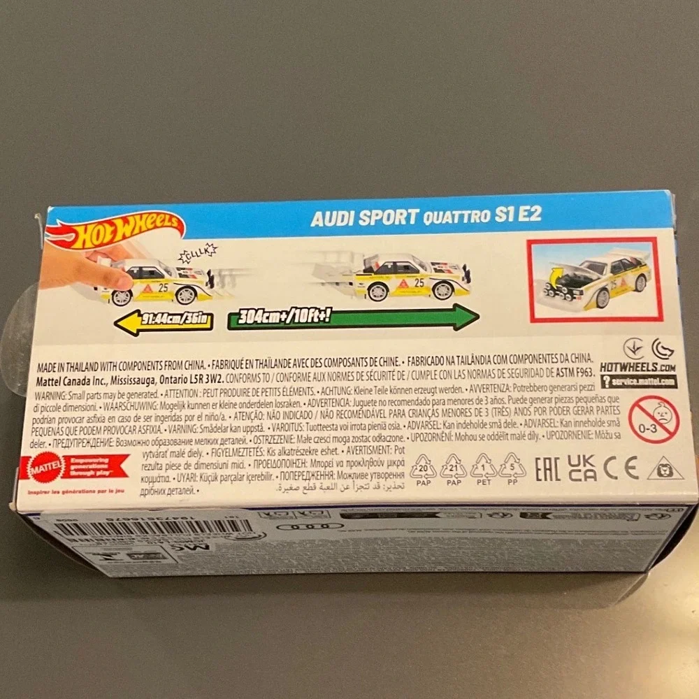 Hot Wheels PullBack Speeders Audi Sport Quattro S1 E2 White Yellow NEW Rally Car